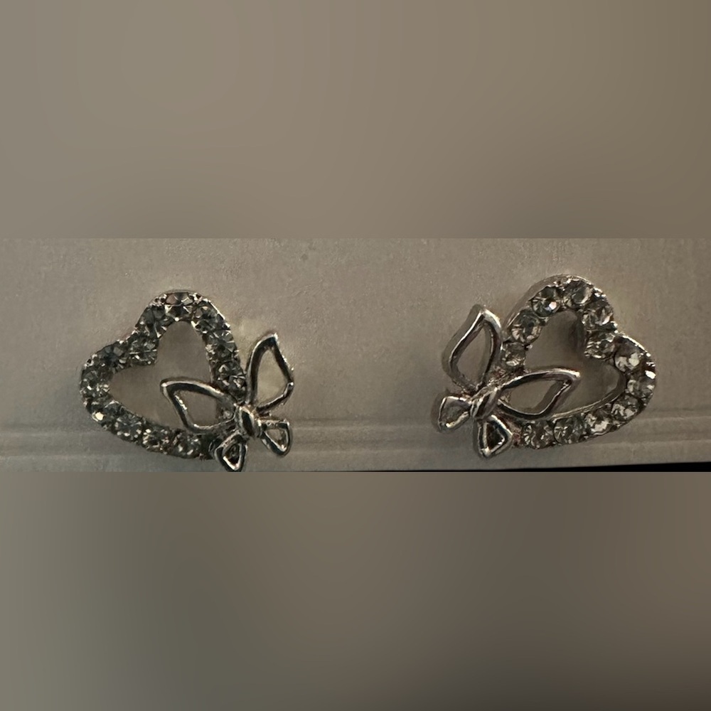 Elegant Silver Butterfly Earrings